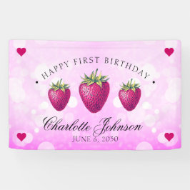 Strawberry Hearts Birthday Girl Pink