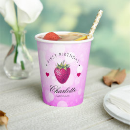 Strawberry Hearts Birthday Girl Pink