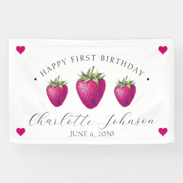 Strawberry Hearts Birthday Girl White