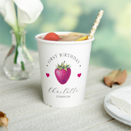 Strawberry Hearts Birthday Girl White