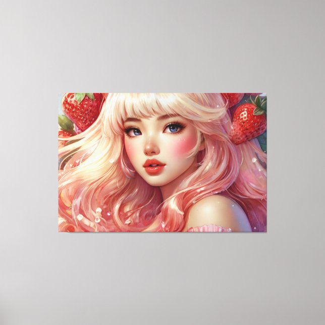 Strawberry loira, Stretered Canvas Print (Frente)