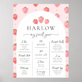 Strawberry Milestone Poster | Berry First