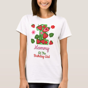 Strawberry primeiro aniversário mulheres camiseta