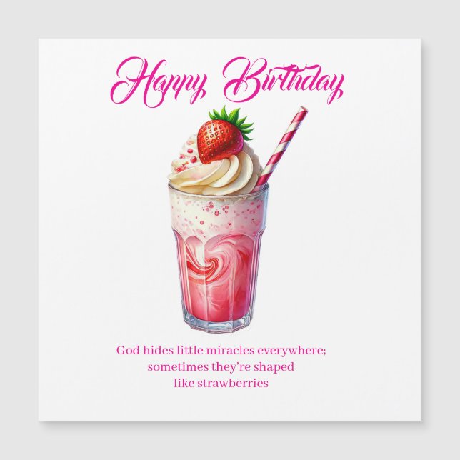 Strawberry Shake Christian Greeting Card (Frente)