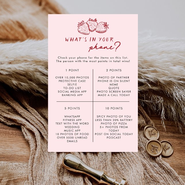 Strawberry What's In Your Phone Bridal Shower Game (Criador carregado)