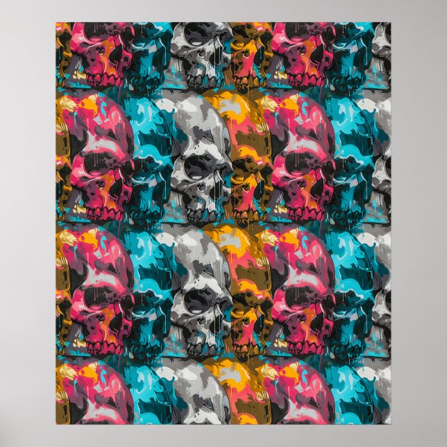 Street Art Skull Poster Design A36 (Frente)