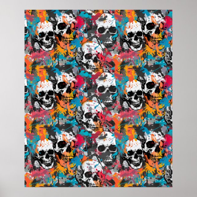 Street Art Skull Poster Design A38 (Frente)