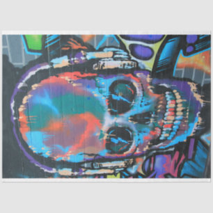 Street Art Skull Urban Decoupage Papel Tecido