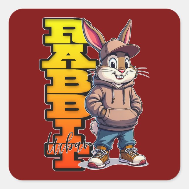 Street Rabbit – Urban Easter Bunny - Autocolante (Frente)
