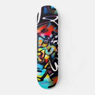 Streetart Chaos Colorful Graffiti Skateboard