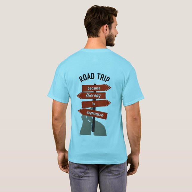 Streetwear Road Trip Men's Basic T-Shirt (Parte Traseira Completa)