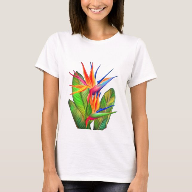 Strelitzia Bird of Paradise Flower T-Shirt (Frente)