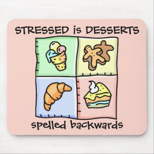 STRESSED é - Mousepad para trás soletrado
