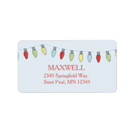 String das luzes de Natal - Etiqueta editável