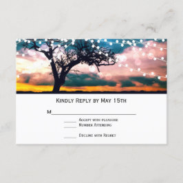 String de Cartões RSVP de Casamento Sunset da Árvo