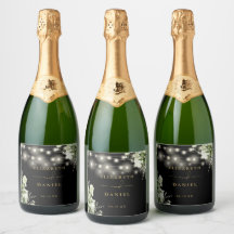 String Lights Black Floral Greenery Casamento