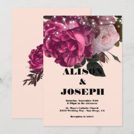 String Lights Burgundy Flowers Convite De Casament