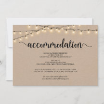String Lights Kraft, Cartão de Alojamento