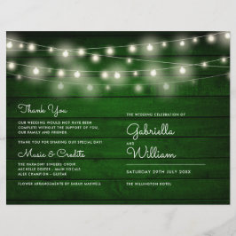 String Lights Rustic Green Wood Wedment Program