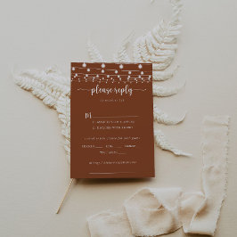 String Lights Terracotta WedMenu Choice RSVP