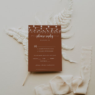 String Lights Terracotta WedMenu Choice RSVP