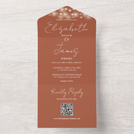 String Luzes QR Código Terracotta Casamento