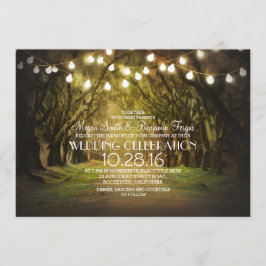 String of Lights Trees Path Rustic Convites de cas