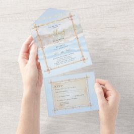 Strings costeiras de praia Luzes de casamento RSVP