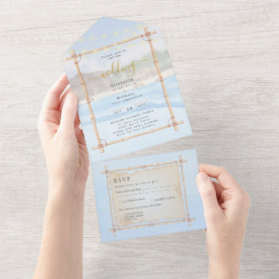 Strings costeiras de praia Luzes de casamento RSVP