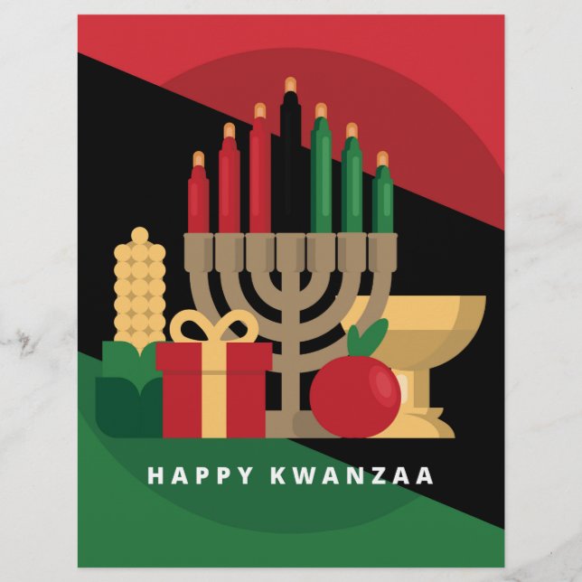 stripe diagonal Happy Kwanzaa (Frente)