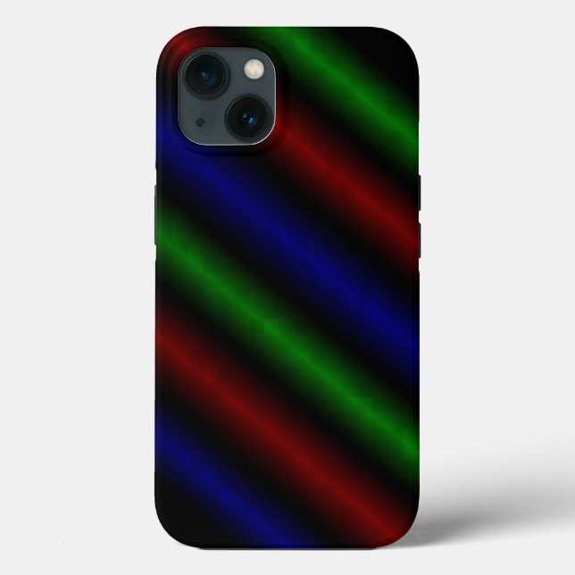 Stripe Psicodélico em iPhone Verde Azul Vermelho 1 (Verso)