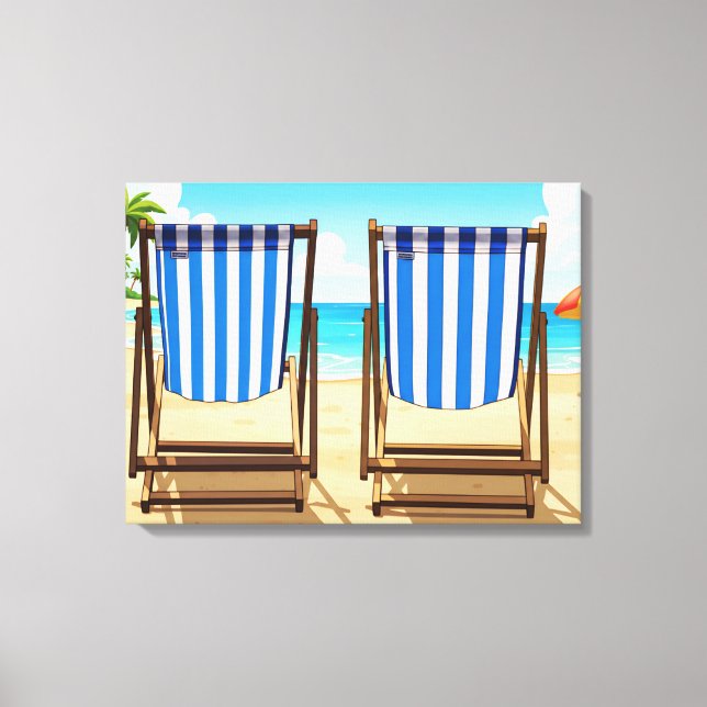Striped deckchairs canvas print (Frente)