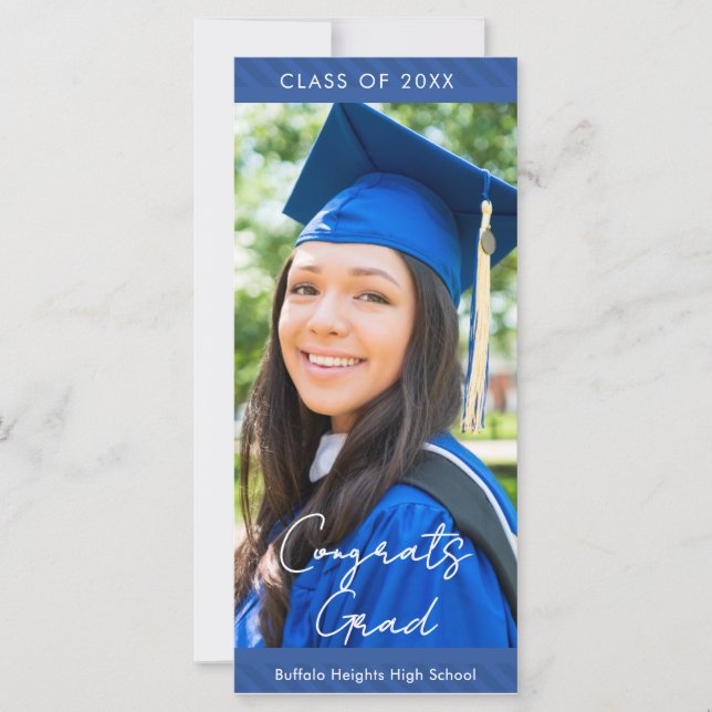 Striped High School Graduation Party Invitation (Frente)