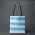 Striped Tote Bag<br><div class="desc">This tote bag is shown with a cute striped print.
Turquoise Blue color stripes.
Customize this item or buy as is.



Licensed Print</div>