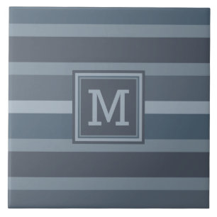 Stripes azulejos de monograma personalizado padrão