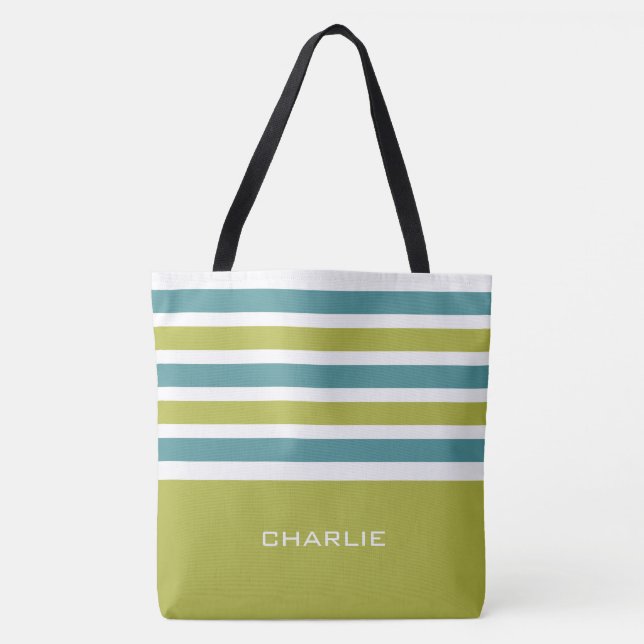 Stripes bolsas personalizadas de monograma (Frente)