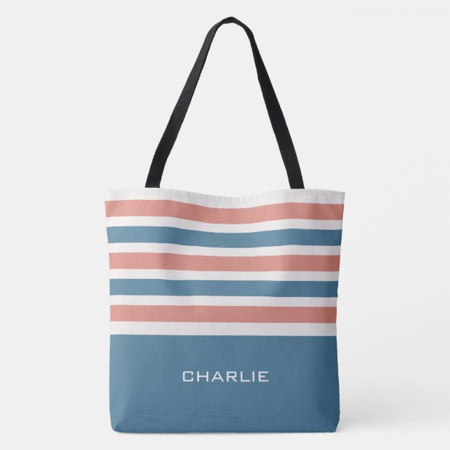 Stripes bolsas personalizadas de monograma (Verso)