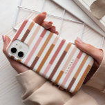 Stripes Esmagam Moderno Neutro<br><div class="desc">Listras de cor rosa,  esbranquiçada,  argila,  marrom,  bronzeada,  ferrugem e terracota. Esta capa de telefone é na moda e moderna,  com seu nome ou mensagem personalizada.</div>