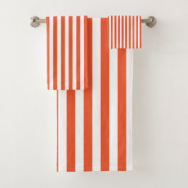 Stripes - Laranja&Branco - Conjunto de Toalhas