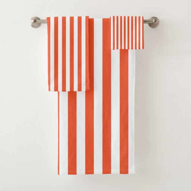 Stripes - Laranja&Branco - Conjunto de Toalhas (Insitu)
