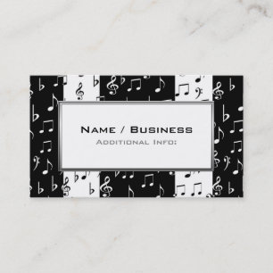 Stripes Musicais Pretas e Brancas Cartão de visita