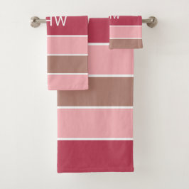 Stripes Padrão Conjunto de toalhas de Monograma Pe