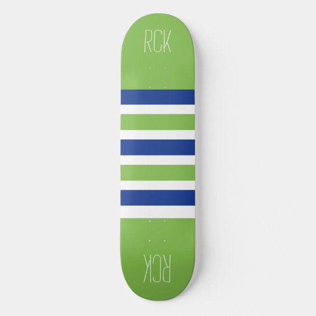 Stripes Painéis de skate de monograma personalizad (Frente)