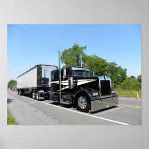 Strite que transporta o poster de Kenworth W900L
