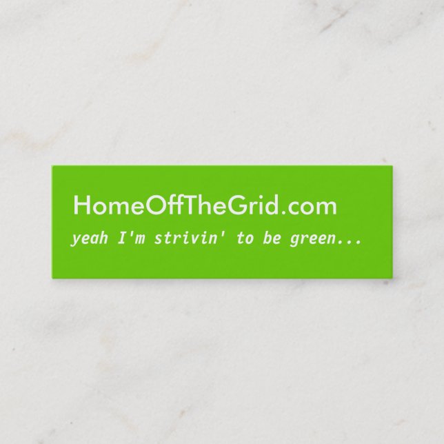 Strivin a ser verde - cartão de visita (Frente)