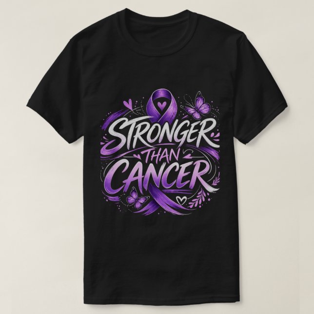 Stronger Than Cancer T-Shirt (Frente do Design)