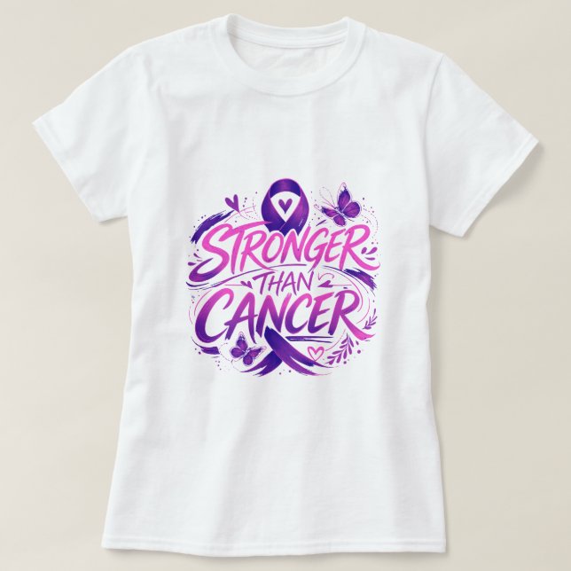Stronger Than Cancer T-Shirt (Frente do Design)