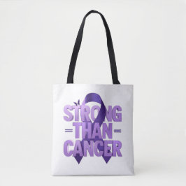 Stronger Than Cancer Tote Bag | Cancer Awareness P