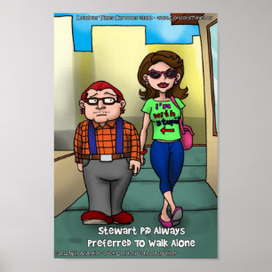 Stu-Pid Engraçado Poster por Cartoons do London Ti