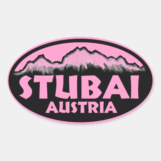 Stubai Áustria autocolantes cor-de-rosa (Frente)